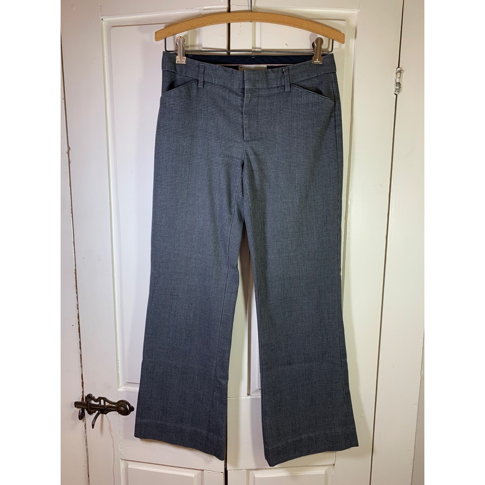 Gap Perfect Trouser Grey Glen Plaid Straight‎ Leg Stretch Dress Pants 00R 2011